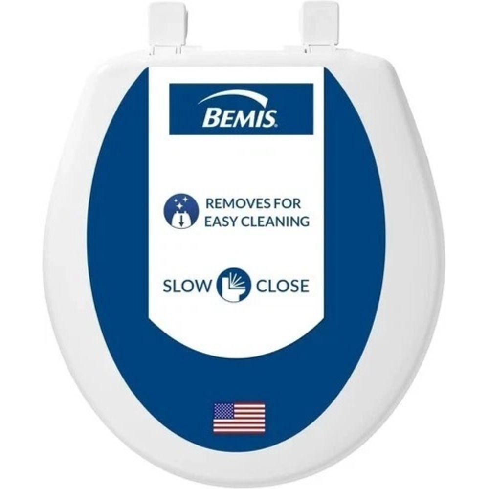 Bemis 730SLEC 000 Round Toilet Seat - Slow Close - Solid Plastic - White
